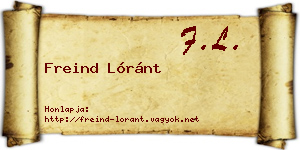 Freind Lóránt névjegykártya
