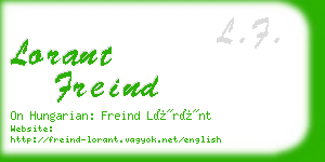 lorant freind business card